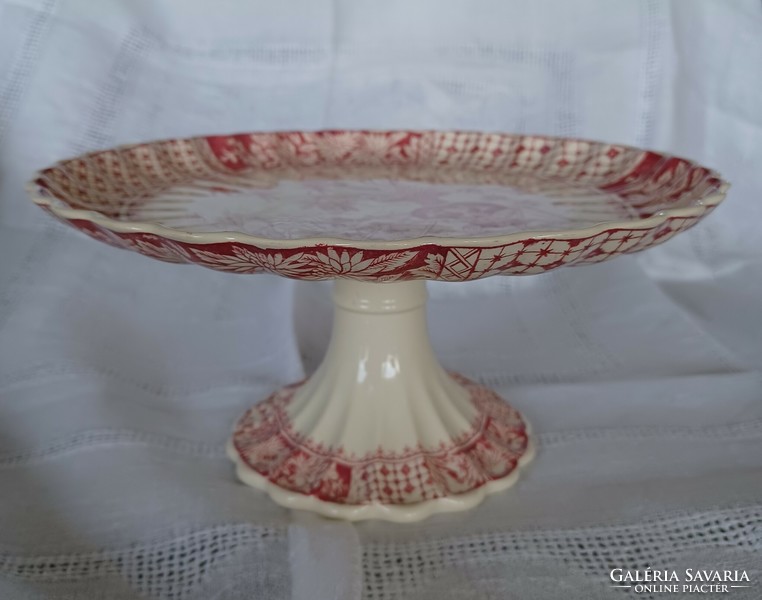 Antique Copeland Kew English earthenware pedestal fruit bowl, cake plate