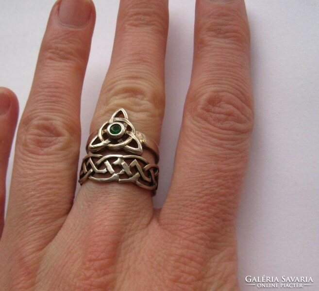 Két darab kelta ezüst gyűrű, együtt hordhatóak
