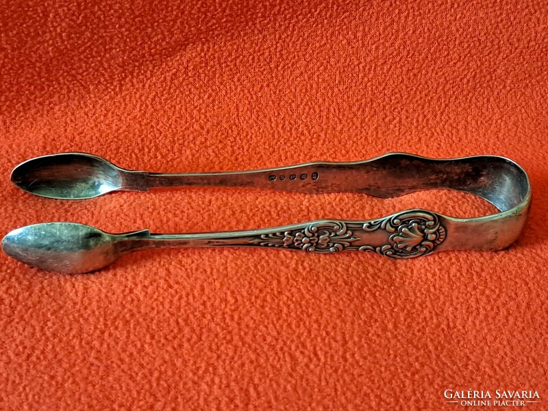 Antique silver-plated sugar tongs, sugar tongs 15.5 cm.!