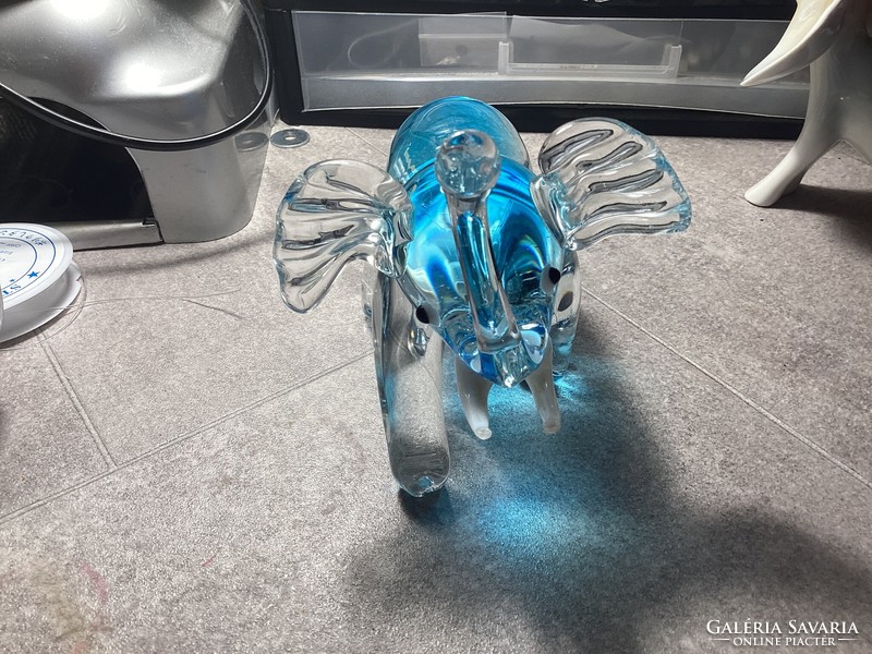 Glass elephant ornament