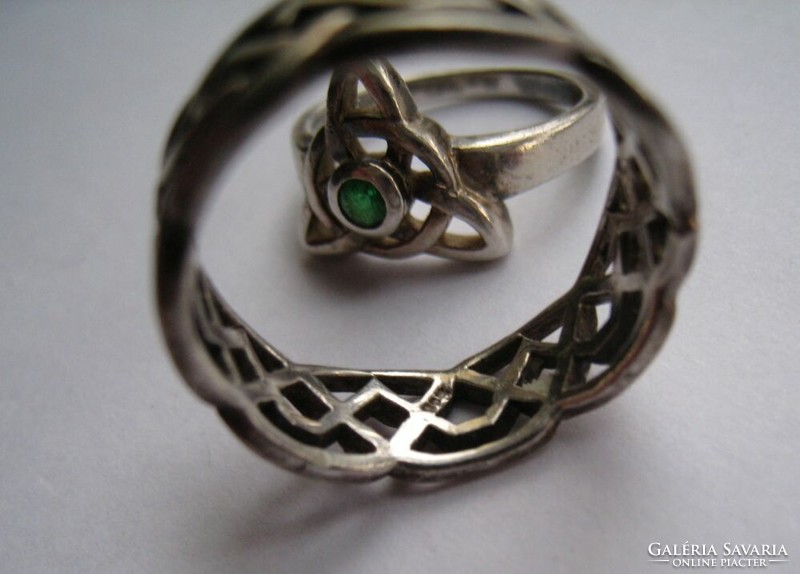 Two Celtic silver rings, they can be worn together