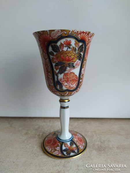 Arita Yaki japán gazdagon díszített porcelán talpas pohár