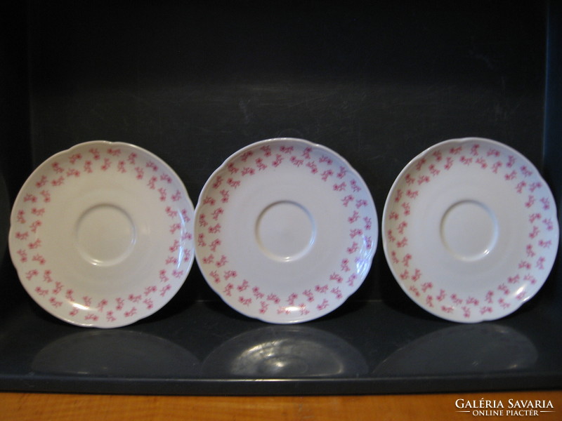 Retro rózsaszín virágos Seltmann Weiden alátét tányérok 3 db együtt