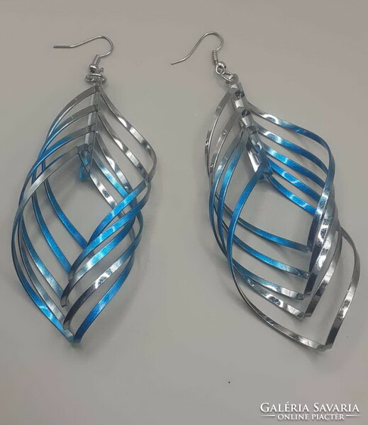 Blue metal earrings