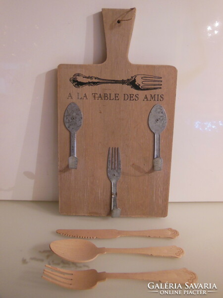 Hanger + 3 pcs - wooden cutlery - 35 x 20 x 5 cm - 20 x 4 cm - Austrian - perfect.