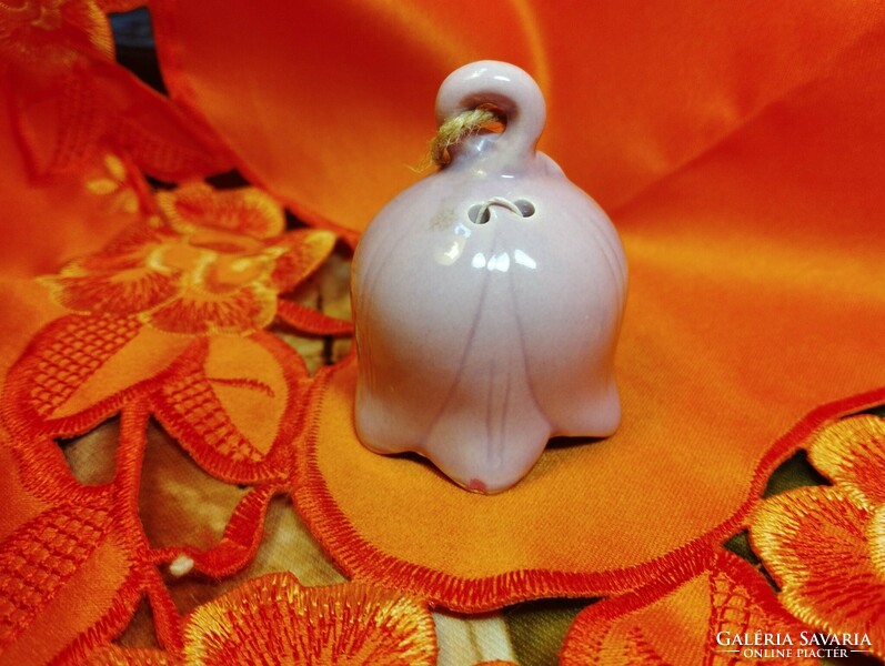 Porcelain flower, table bell, pine tree ornament, 2 pcs