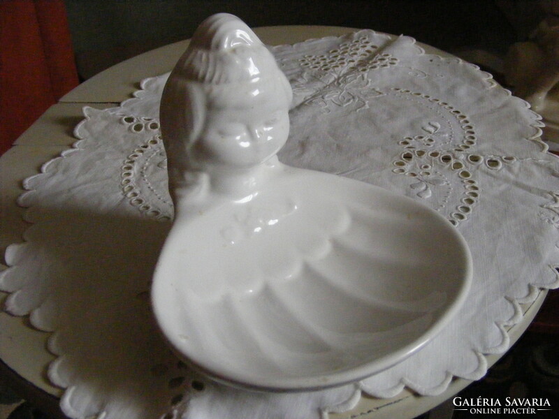 White porcelain soap dish