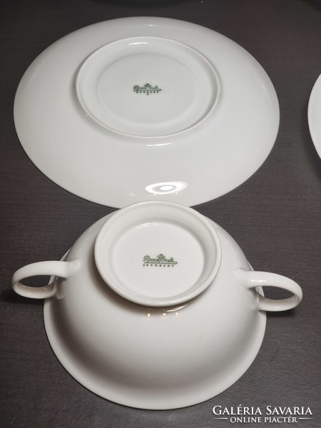 Rosenthal German bone-white porcelain, 6-person soup set, with bottom, around the middle of the 20th century