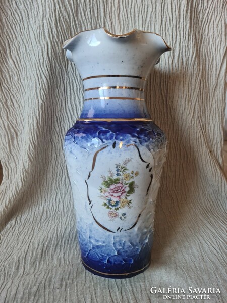 Painted and gilded porcelain large vase with decor, without markings