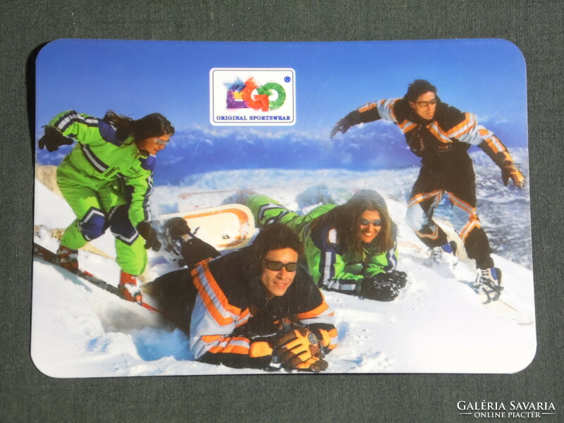 Card calendar, ego sport skiing, snowboarding, clothing fashion, male, female model, 1998, (6)