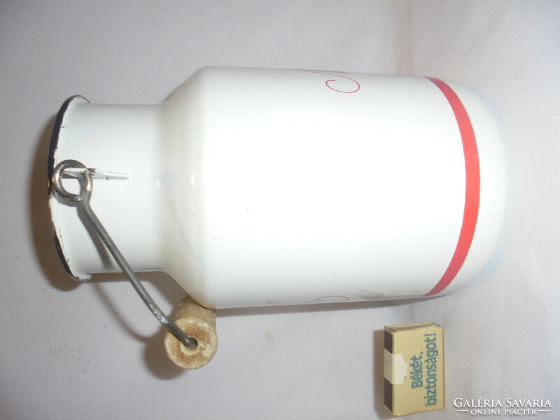 Retro two-liter enamel jug, milk jug with 