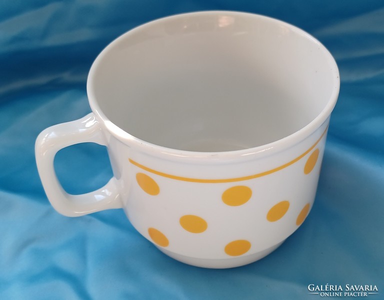 Zsolnay retro mug with yellow dots