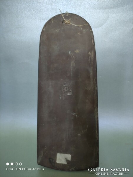 Jelzett híres értékálló Theodor Bogler majolika LAACH kerámia fali dísz falikép szent ereklye