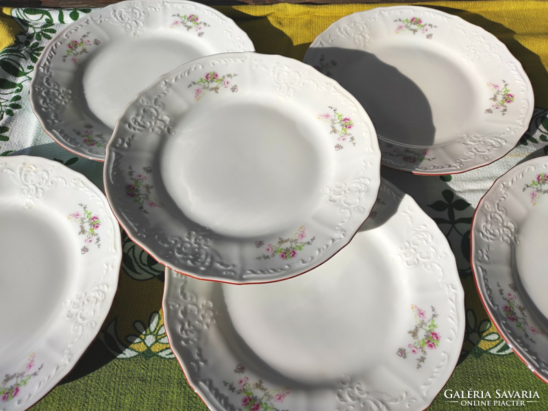 6 darab szépséges Cseh  Bernadotte porcelán süteményes kistányér