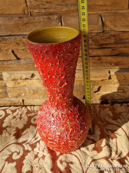 Retro tófej rücskös váza 30cm