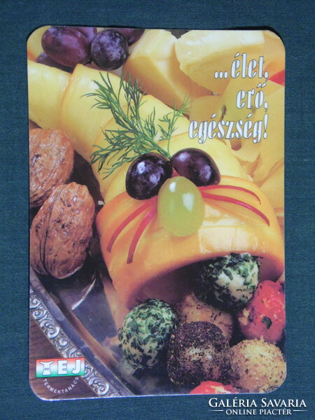 Kártyanaptár, Tej terméktanács, sajt, gyümölcs tál ,1998, (6)