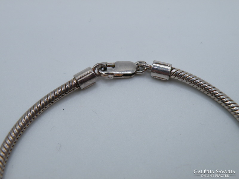 Uk0134 silver charm snake chain bracelet