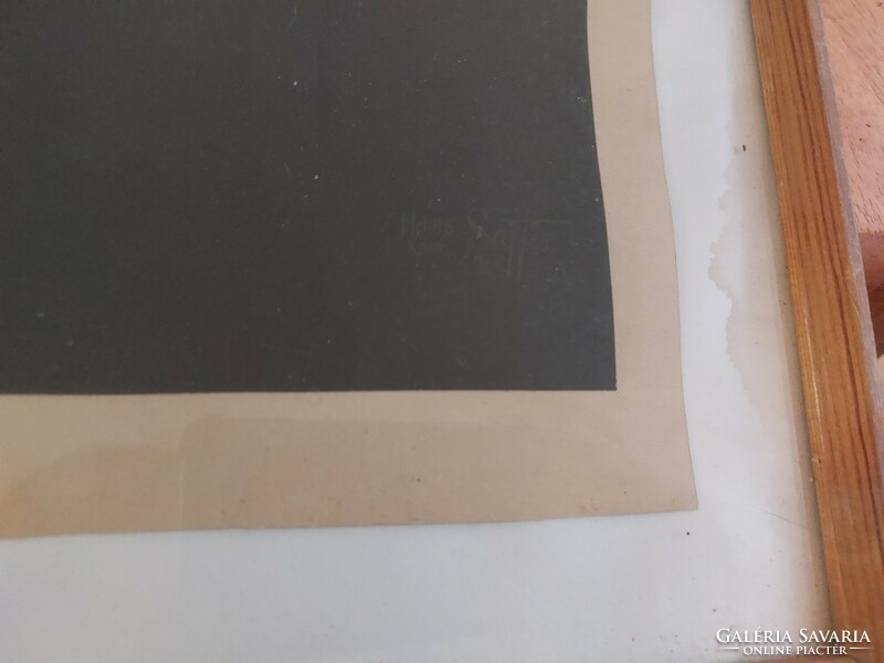 (K) marked hans konrad saffer print (?) 35X40 cm with frame