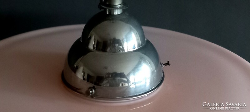 Art deco  Bauhaus - Streamline nikkelezett réz mennyezeti lámpa ALKUDHATÓ .