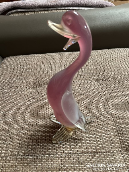 Murano duck marked with a label, 26 cm high, flawless!