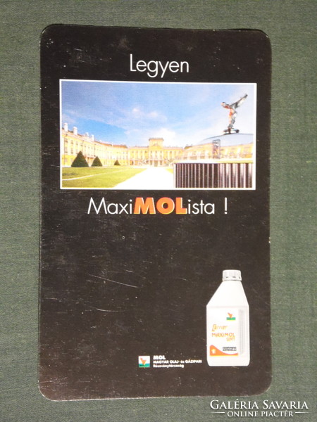 Card calendar, mol Hungarian oil and gas company rt., Carrier maximol motor oil, castle, 1996, (6)