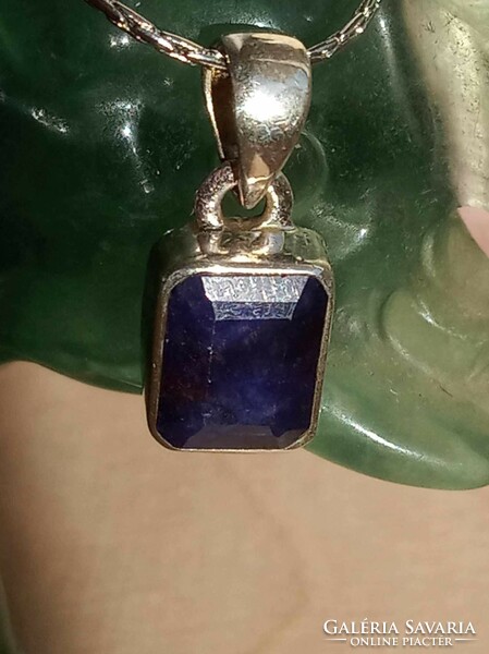 Sapphire pendant 925 sterling silver