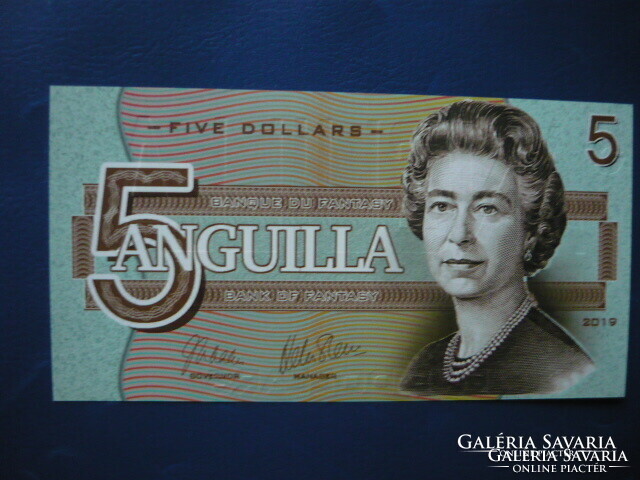 Anguilla island $5 2019 bird! Elizabeth II! Ouch! Rare fantasy paper money!
