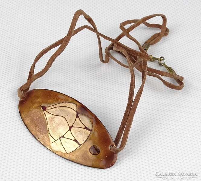 1Q371 barkos bea: fire enamel necklace