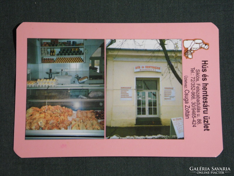 Kártyanaptár, Hús hentesáru üzlet, Siklós, 1999, (6)