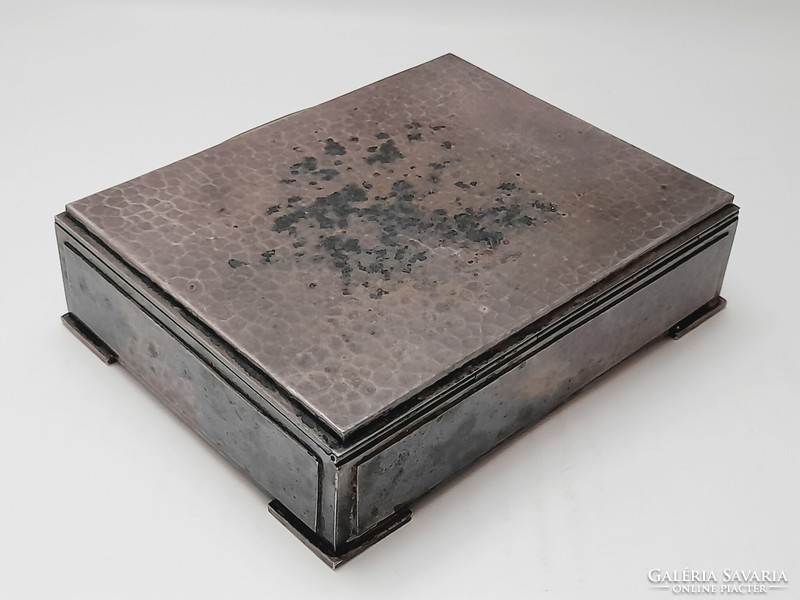 Silver-plated box with wooden insert