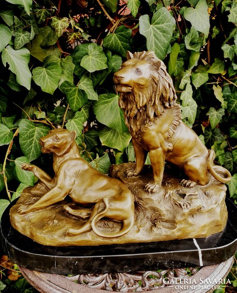 Oroszlán pár- bronz szobor