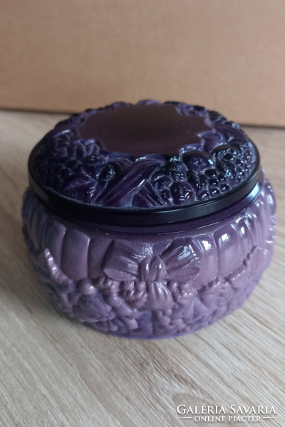 Rare colored purple malachite jewelry box, bonbonier
