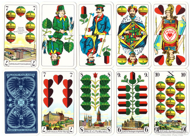 250. German serialized skat card Prussian card image vass Stuttgart-Leinfelden 32 sheets around 1990