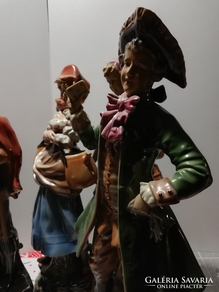 43 cm magas, Német barokk figurák, 5 db