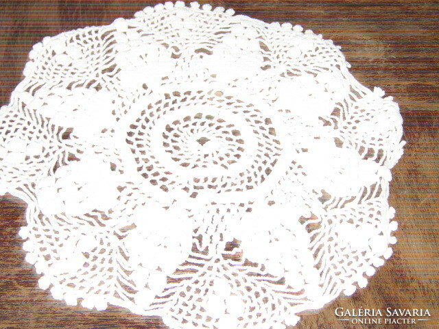 Charming antique hand-crocheted display tablecloth