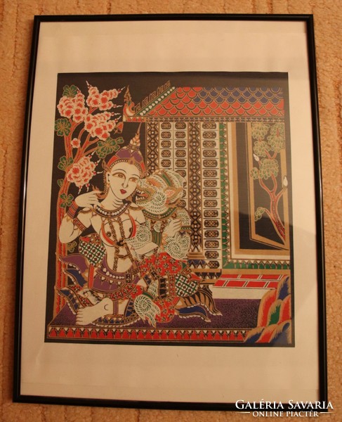 Ritka festmény Thai Ramayana (Hanuman) festmény