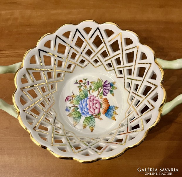 Herend vbo patterned basket with handles
