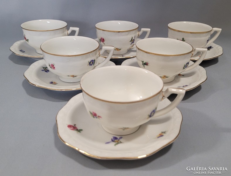 Old Zsolnay porcelain 6-piece mocha and coffee set