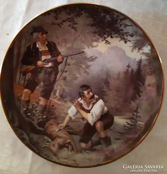 Plate depicting a hunter scene