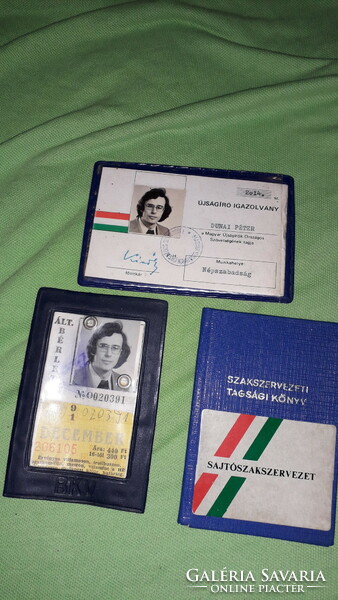 Péter Dunai-people's freedom-soviet correspondent's pass, trade union and press ID according to pictures