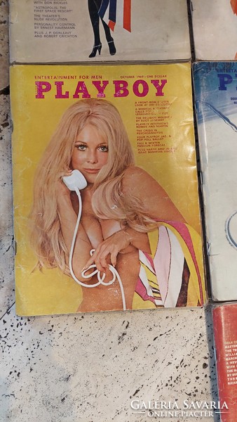 7 old playboy magazines 1968, 1969, 1970.