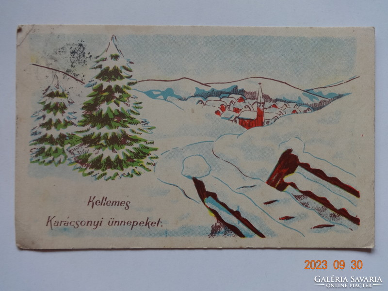 Vintage Graphic Christmas Greeting Card (1941)