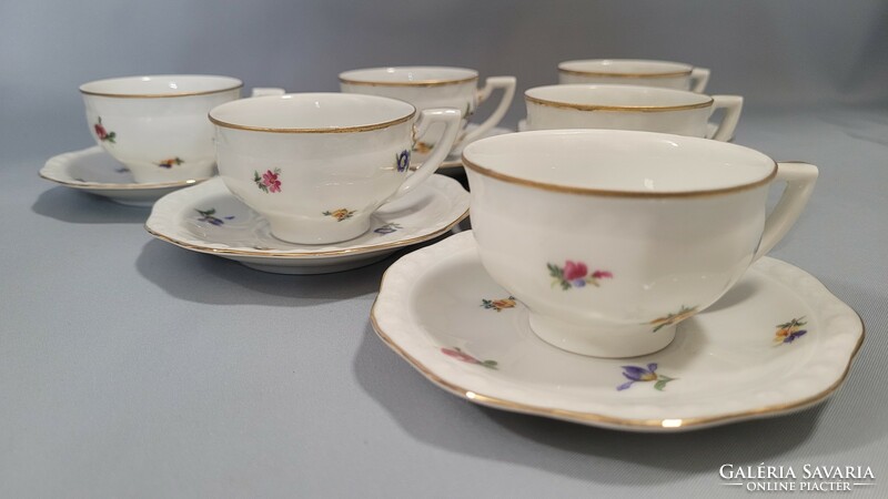 Old Zsolnay porcelain 6-piece mocha and coffee set