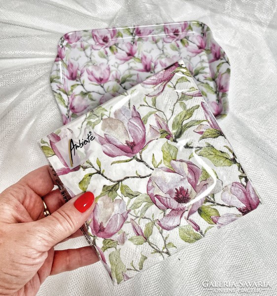 Ambiante magnolia gift set - napkin and cake tray