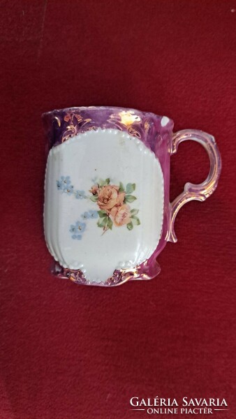 Art Nouveau floral mug, carbon with 1 mm wear.