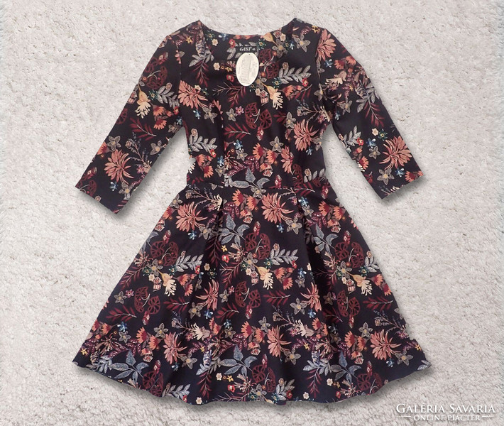 New, label, gast brand, colorful floral, size 40, 3/4 sleeve, a-line women's dress
