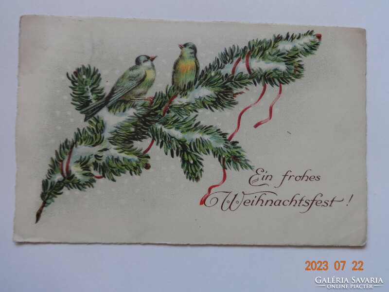 Régi, antik grafikus karácsonyi üdvözlő képeslap (1925)