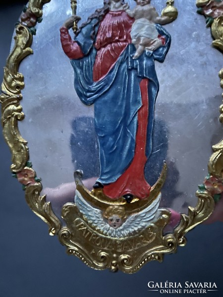 “Patrona Bavaria” Szűz Mária, Madonna a Kisdeddel vallási medál, dísz