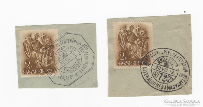 Ferenc Kölcsey centenary Szatmárcsek and Budapest 1938. First day stamps