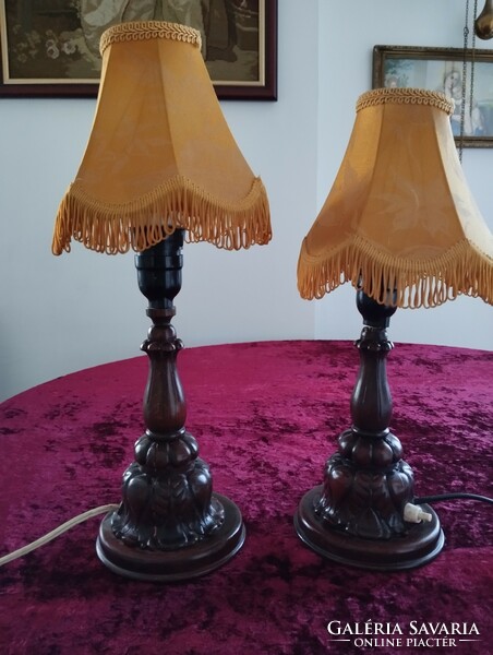 2 very nice wooden night lamps